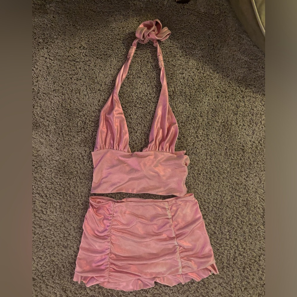 I.AM.GIA Light Pink Ruched set - Picture 2 of 3